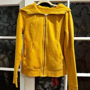 Yellow Lululemon Scuba Hoodie Honey Lemon Cotton Fleece Size 8